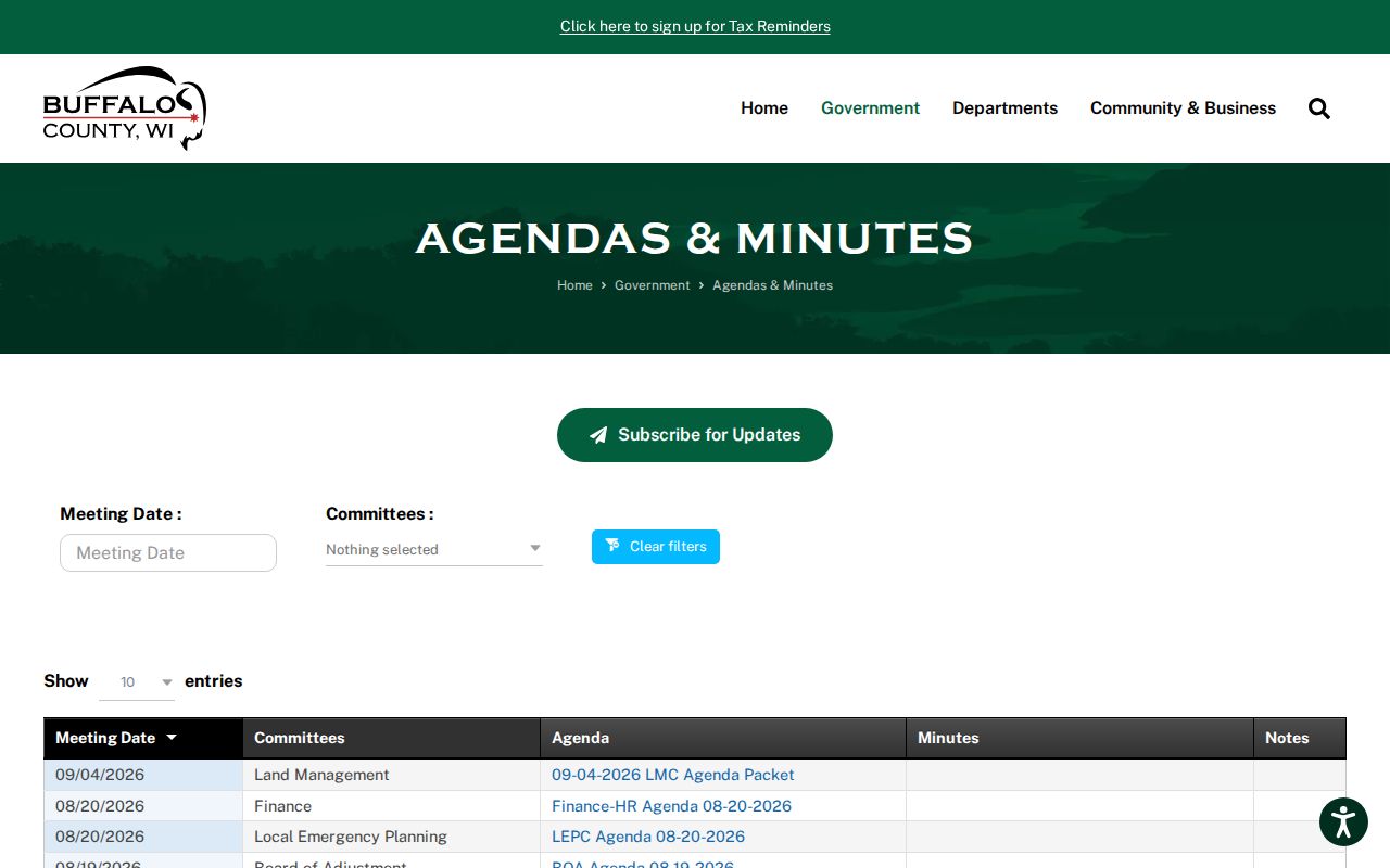 Buffalo County dated May 2026 committee-packet inmate-listing source